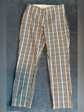 Plaid High-Waist Pants